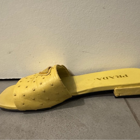Prada Women's Yellow Slide Sandals - Picture 2 of 5